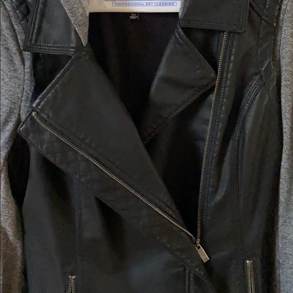 Moto faux leather and cotton mix coat - Picture 5 of 5